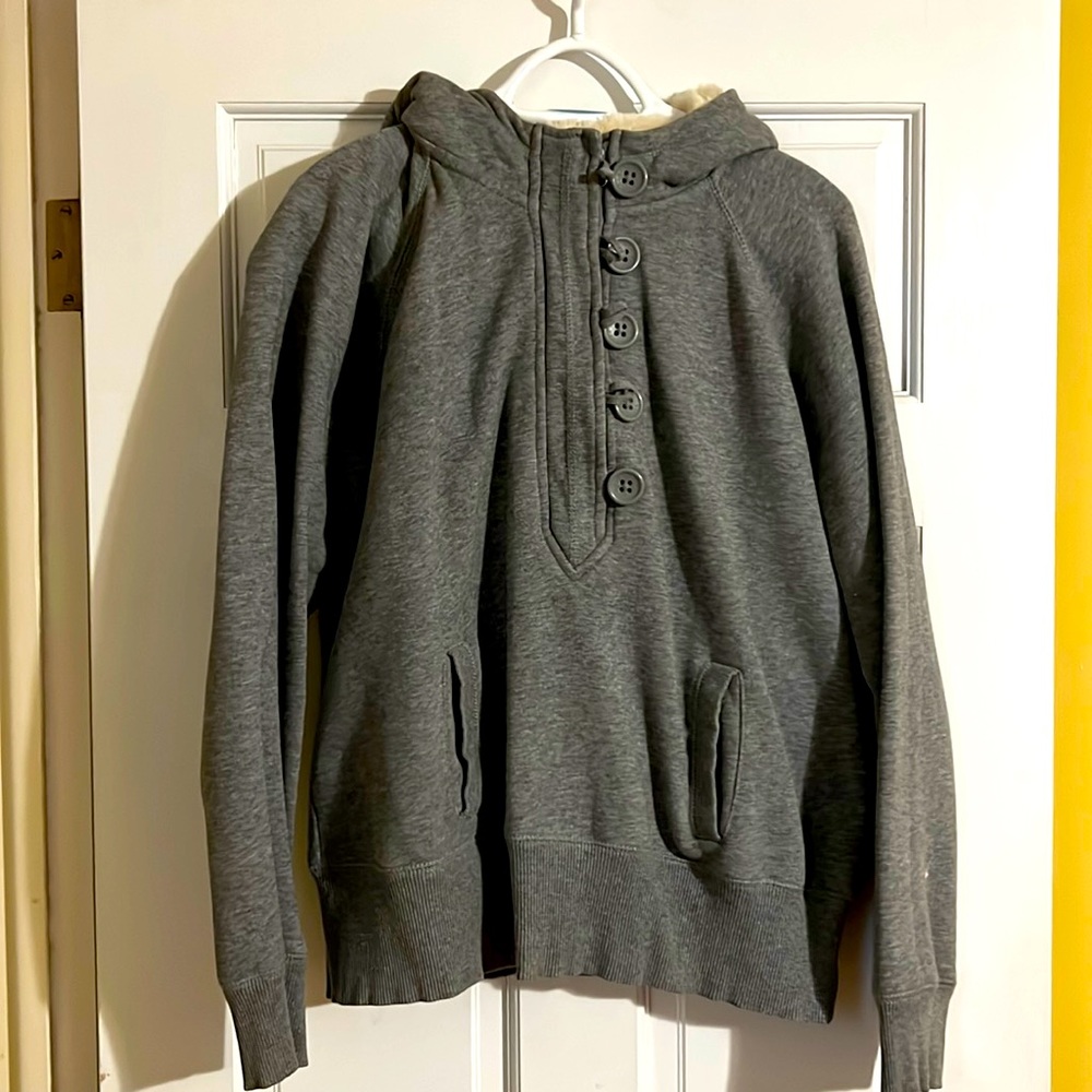 Gap Hoodie 1/4 zip, Sherpa Lined hood